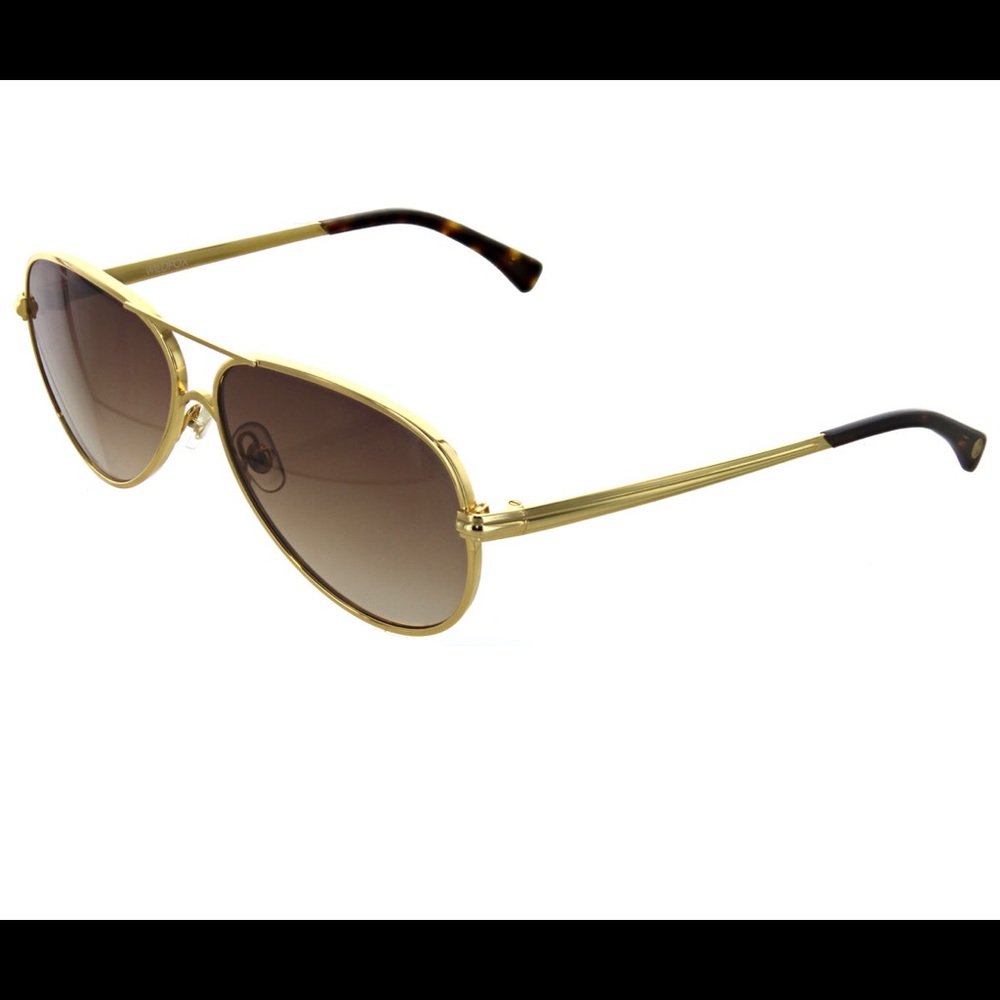 WILDFOX AIRFOX2 AVIATOR SUNGLASSES GOLD/BROWN NWT